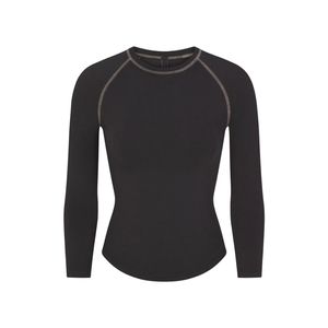 NWT SKIMS NEW VINTAGE RAGLAN LONG SLEEVE TSHIRT IN WASHED ONYX